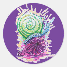 Snigel i Fig Runt Klistermärke