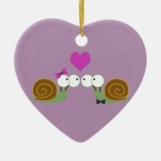 Snigel Kärlek Julgransprydnad Keramik (Framsidan)