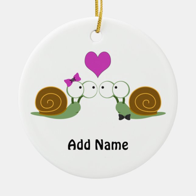 Snigel Kärlek Julgransprydnad Keramik (Framsidan)