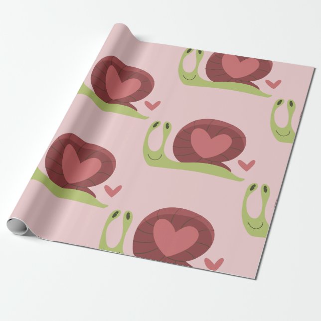 snigel kärlek romantik valentines söt presentpapper (Utrullad)