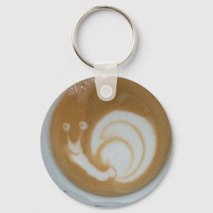Snigel latte kaffekonst nyckelring