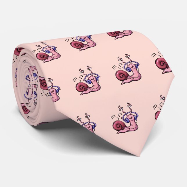 Snigel lyssnar på musik slips (Rullad)