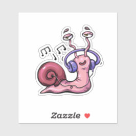 Snigel lyssnar på reggae Music Klistermärken