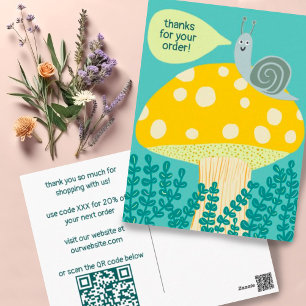 Snigel Magisk Svamp SPECIALBESTÄLLNING Tack QR Vykort