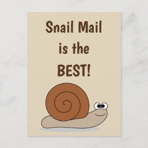Snigel Mail Cute Funny Humous Retro Vykort
