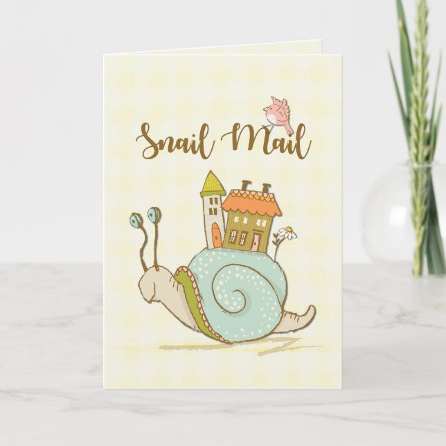 Snigel Mail Cute Hej Kort (Framsida)