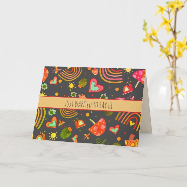 Snigel Mail Mushroom Rainbow Roligt Inspirief Kort (Gul blomma)