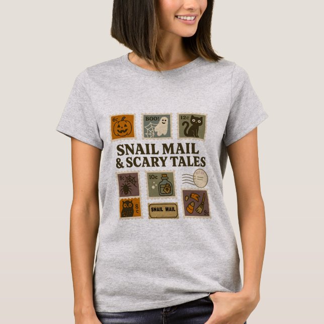 Snigel Mail & Scary Tales Halloween Shirt - Vintag T (Framsida)