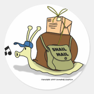 Snigel Mail Stickers Runt Klistermärke