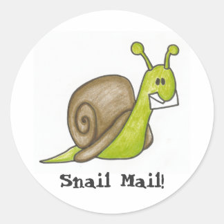 Snigel Mail Stickers Runt Klistermärke