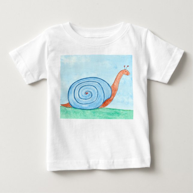 Snigel med Blå Skal T Shirt (Framsida)