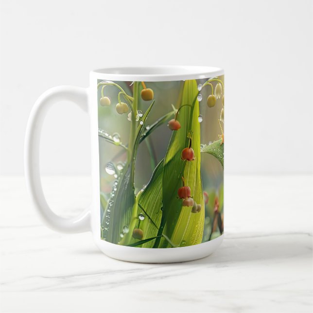 Snigel med dagg i gräs kaffemugg (Vänster)