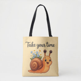 Snigel med Flowers Tote Tygkasse