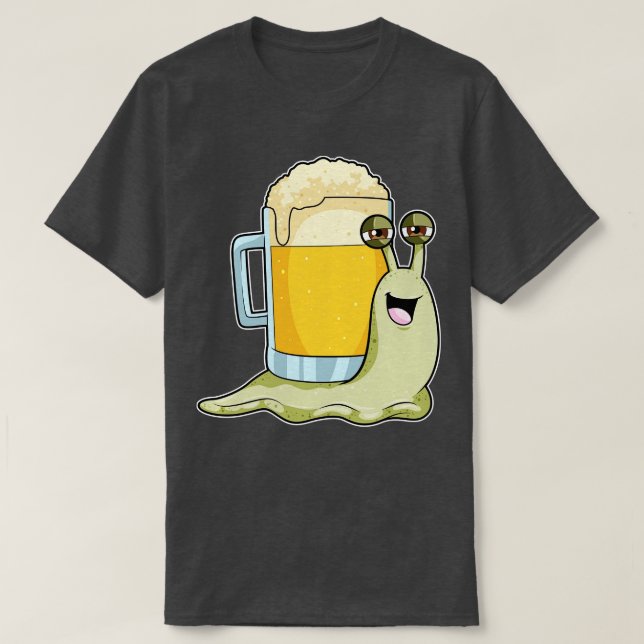Snigel med glas öl t shirt (Design framsida)