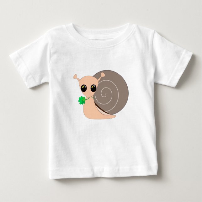Snigel med Klöver Baby T-Shirt (Framsida)