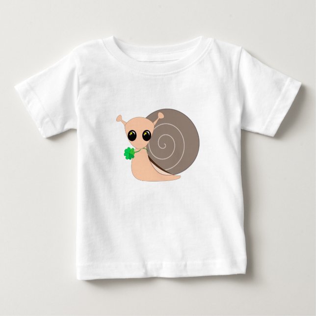 Snigel med Klöver Baby T-Shirt Lucky - Färgning (Framsida)