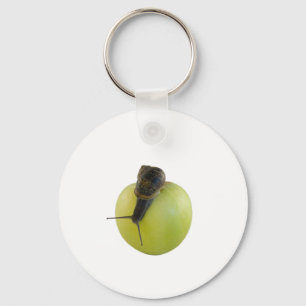 Snigel och äpple nyckelring