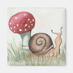 Snigel och champinjon magnet