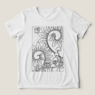 snigel och ett litet bin med blommor t shirt