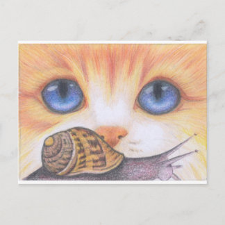 Snigel och Katt Vykort