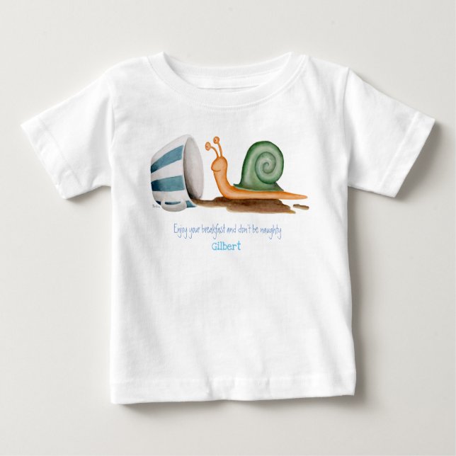 Snigel och stripe kopp baby T-Shirt (Framsida)