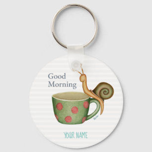 Snigel på ett kaffe Kopp  Nyckelring