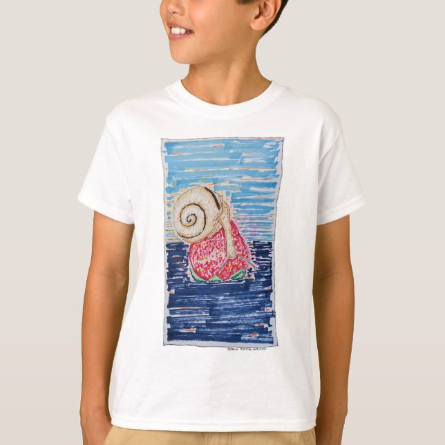 Snigel på jordgubben t shirt (Framsida)