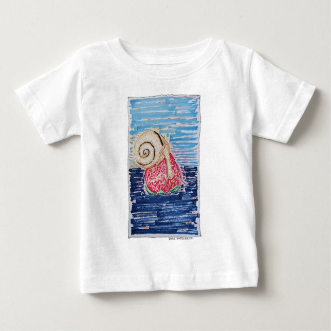 Snigel på jordgubben t shirt (Framsida)