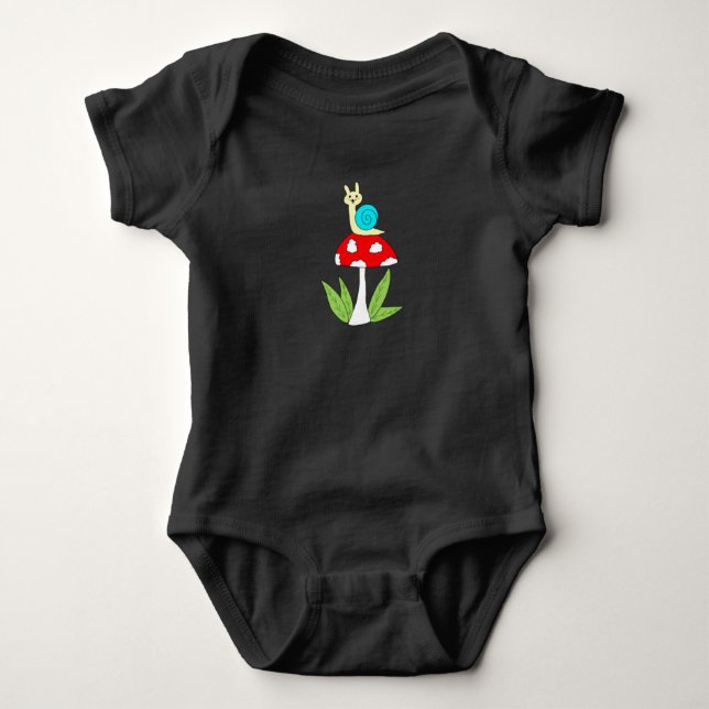 Snigel på svamp Baby topp T Shirt (Framsida)