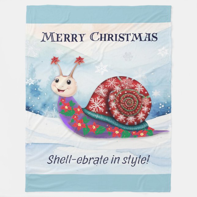 Snigel Pun Humoristisk Rolig God Jul Bild Fleecefilt (Framsidan)