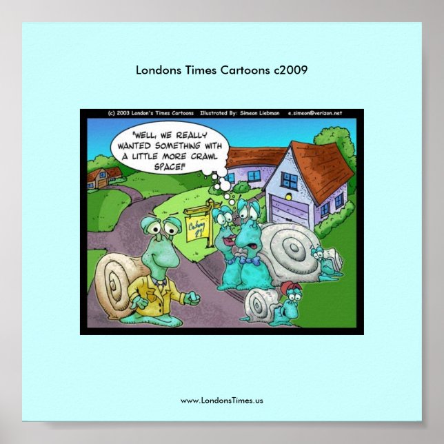 Snigel Real Gods Sales Funny Tecknad Poster (Framsidan)