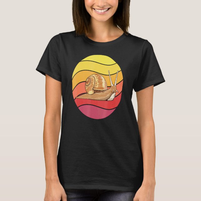 Snigel Retro Sunset Slug Sniglar T Shirt (Framsida)