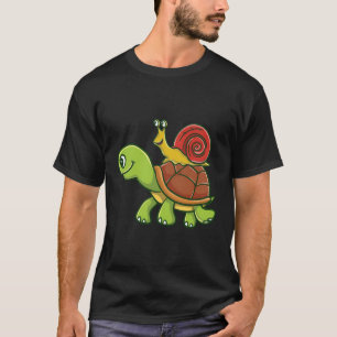 Snigel Riding A Turtle Älskare Gift T Shirt