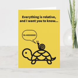 Snigel Riding a Turtle - Familj Kort