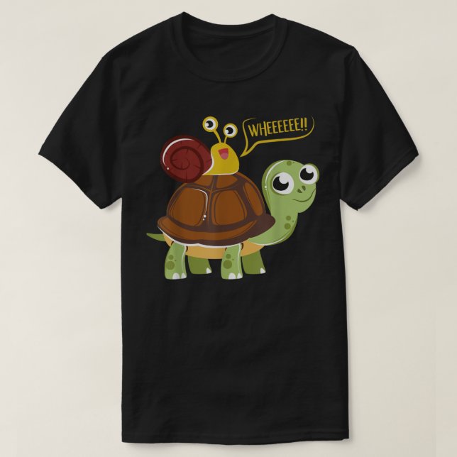 Snigel Riding A turtle Supersonic Djur älskare Des T Shirt (Design framsida)