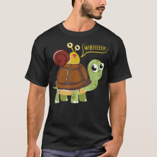 Snigel Riding A turtle Supersonic Djur älskare Des T Shirt