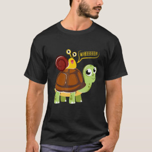 Snigel Riding A turtle Supersonic Djur älskare T Shirt