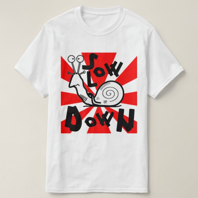 snigel-skiss för coola och motto för långsamhet v2 tee (Design framsida)