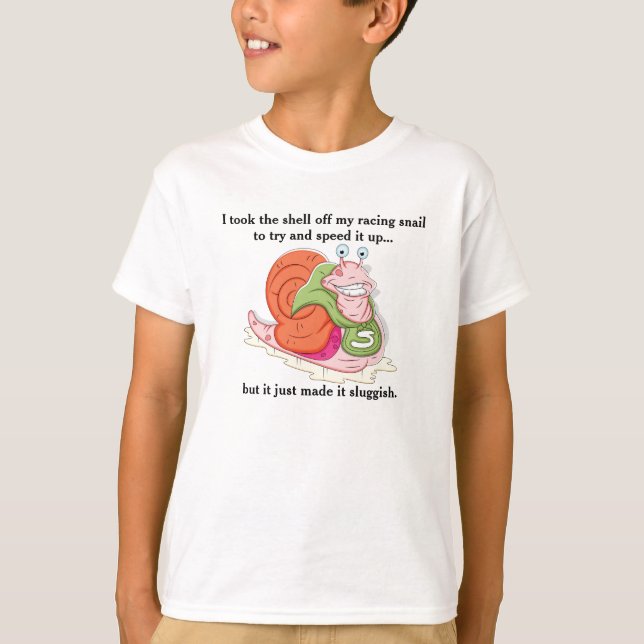 Snigel Slug Joke Pun Funny Ordlek Tee Shirt (Framsida)