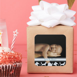 Snigel Snäcka & Puppy Svan Pojke foto Hund Fyrkantigt Klistermärke