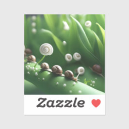 Snigel som är invändigt på grönt anläggningar klistermärken