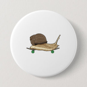 Snigel som Skater med Skateboard Knapp