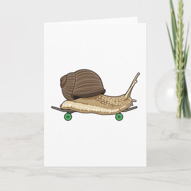 Snigel som Skater med Skateboard Kort (Framsida)