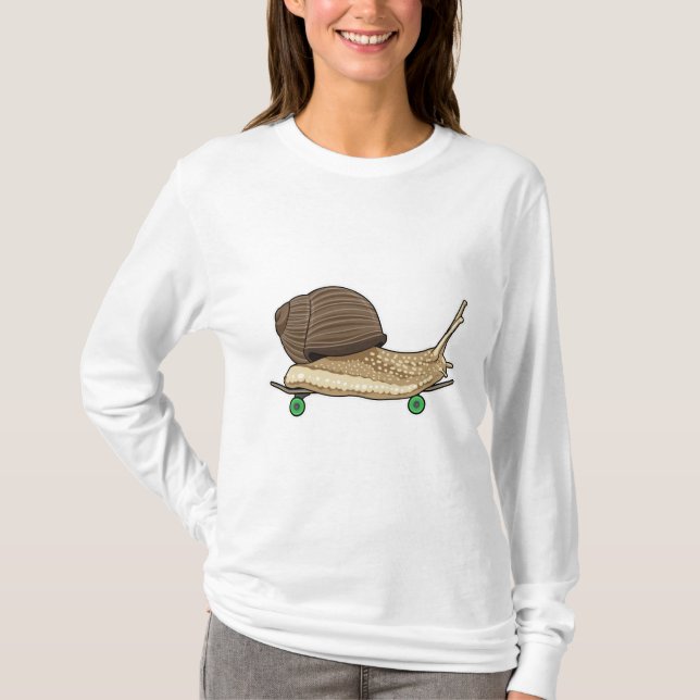Snigel som Skater med Skateboard T Shirt (Framsida)