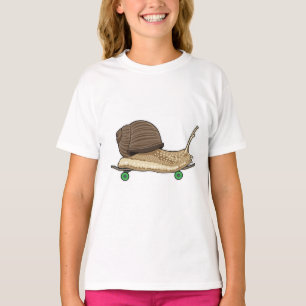 Snigel som Skater med Skateboard T Shirt