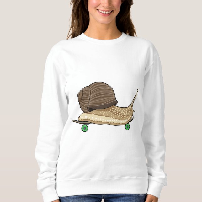 Snigel som Skater med Skateboard T Shirt (Framsida)
