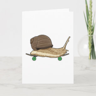 Snigel som Skridskoåkare med Skateboard Kort