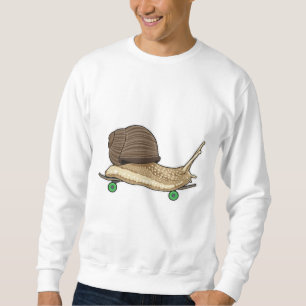 Snigel som skridskoåkare med skateboard lång ärmad tröja