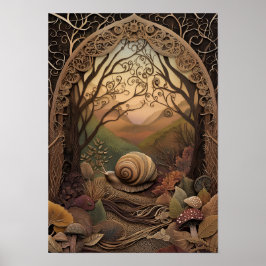 Snigel | Sunny Autumn Forest Art Poster