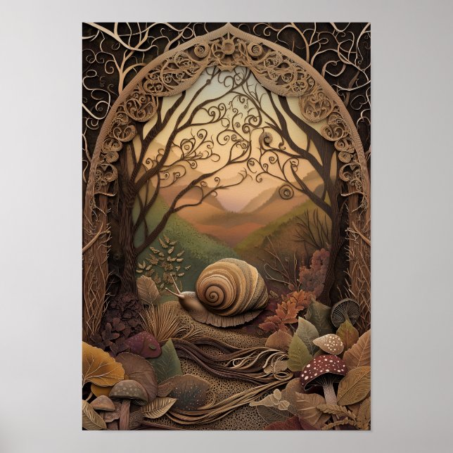 Snigel | Sunny Autumn Forest Art Poster (Framsidan)